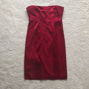 Red silk express dress